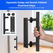 Sliding Barn Door Hardware Kit 1.83m Track Roller Bottom Floor Guide Gate Handles Carbon Steel Slide Shed Bedroom Office Single Doors