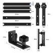 Sliding Barn Door Hardware Kit 1.83m Track Roller Bottom Floor Guide Gate Handles Carbon Steel Slide Shed Bedroom Office Single Doors