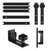 Sliding Barn Door Hardware Kit 1.83m Track Roller Bottom Floor Guide Gate Handles Carbon Steel Slide Shed Bedroom Office Single Doors