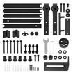 Sliding Barn Door Hardware Kit 1.83m Track Roller Bottom Floor Guide Gate Handles Carbon Steel Slide Shed Bedroom Office Single Doors