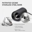 Chestnut C3S Manual Coffee Grinder,Stainless Steel S2C Conical Burr Coffee Grinder,Hand Coffee Grinder with Foldable Handle,Adjustable Grind Setting for Travel/Camping/Home,Black