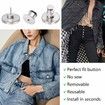 12 Sets Button Pins for Loose Jeans,No Sew and No Tools Instant Replacement Snap Tack Pant Button,Reusable and Adjustable Metal Pants Button Tightener