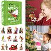 Green Monster Grinch Advent Calendar Set of 12 Cute Cartoon Figures Dolls for Christmas Holiday Stocking Stuffer GJ171-005