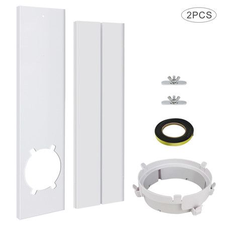 67-120cm Portable AC Window Kit Slide Rail Interlock Design Air Conditioning Outlet Accessories Vertical Horizontal Sliding Windows