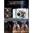 5K Digital Photography Camera 56MP Autofocus Vlogging Touchscreen 10X Zoom 6 Axis Anti Shake Compact 64GB SD Card Dual Lens 2 Batteries