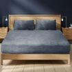 Ultra Soft Fitted Bedsheet with Pillowcase Double Size Dark Grey