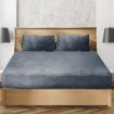 Ultra Soft Fitted Bedsheet with Pillowcase Double Size Dark Grey