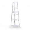 5 Tier Corner Shelf Wooden Storage White