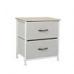 Chest of 2 Drawers Bedside Table Beige