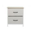 Chest of 2 Drawers Bedside Table Beige