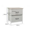 Chest of 2 Drawers Bedside Table Beige