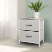 Chest of 2 Drawers Bedside Table Beige