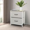 Chest of 2 Drawers Bedside Table Beige