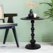 Side Table Vintage End Round Black