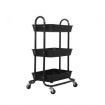 3 Tiers Kitchen Storage Trolley Black