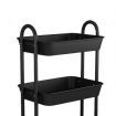 3 Tiers Kitchen Storage Trolley Black