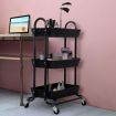 3 Tiers Kitchen Storage Trolley Black