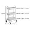 3 Tiers Kitchen Storage Trolley White