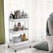 3 Tiers Kitchen Storage Trolley White