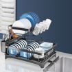 Detachable Dish Drying Rack Cutlery Black