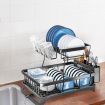Detachable Dish Drying Rack Cutlery Black