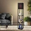 Floor Lamp Storage Shelf LED Black