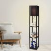 Floor Lamp Storage Shelf LED Black