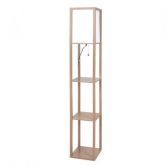 LED Floor Lamp with Storage Shelf Brown