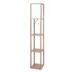 LED Floor Lamp with Storage Shelf Brown
