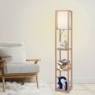 LED Floor Lamp with Storage Shelf Brown