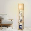 Floor Lamp LED Storage Shelf Khaki