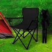 2Pcs Camping Chairs Folding Arm Black