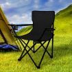 2Pcs Camping Chairs Folding Arm Black