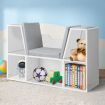 Kids Bookcase Toys Box Shelf White