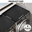 2PCS Silicone Washer Dryer Top Covers Non-Slip 65*60cm Mat Protector for Laundry Kitchen Surfaces Color Black