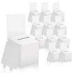 12 Pack Raffle Box Donation Box for Fundraising,Ballot Box Cardboard Box with Slot for Ticket and Removable Header Charity Box for Collecting Business Card Voting Contes,6 x 6 x 6 Inch