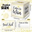Gold Brass Donation Box Ballot Box Raffle Box Safe Suggestion Box with Raffle Tickets Cards Ballot Box with Slot Collection Box for Raffles (2 Pack)