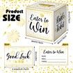 Gold Brass Donation Box Ballot Box Raffle Box Safe Suggestion Box with Raffle Tickets Cards Ballot Box with Slot Collection Box for Raffles (1 Pack)