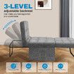 4 in 1 Sofa Bed Couch Ottoman Chaise Lounge Chair Single Folding Comfy Modern Lounger Sleeper with Pillow Adjustable Backrest