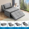 4 in 1 Sofa Bed Couch Ottoman Chaise Lounge Chair Single Folding Comfy Modern Lounger Sleeper with Pillow Adjustable Backrest