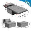 4 in 1 Sofa Bed Couch Ottoman Chaise Lounge Chair Single Folding Comfy Modern Lounger Sleeper with Pillow Adjustable Backrest