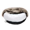 Pet Bed Cat Dog Donut Nest Calming L Brown Large