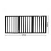 3 Panels Wooden Pet Gate Dog Fence Black 2000x 3MM