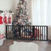 3 Panels Wooden Pet Gate Dog Fence Black 2000x 3MM