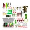 Fishing Lures Kit, 94Pcs Spoon Lures, Soft Plastic Worms, Frog Lures, Bait Tackle Kit for Bass, Trout, Salmon for Freshwater and Saltwater