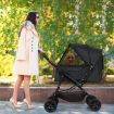 Pet Stroller Dog Cat Carrier Foldable Black