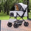 Pet Stroller Pram Dog Carrier Trailer Grey