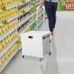 Folding Shopping Trolley Cart Portable Rolling Grocery Basket Wheel White