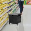 Folding Shopping Trolley Cart Portable Rolling Grocery Basket Wheel Black