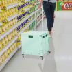 Folding Shopping Trolley Cart Portable Rolling Grocery Basket Wheel Green